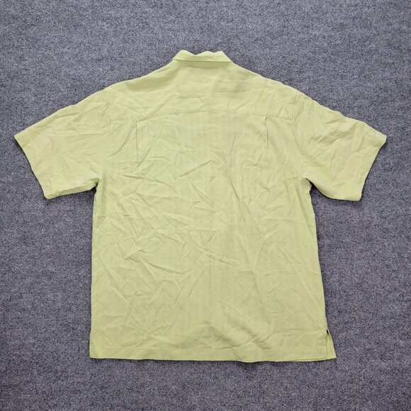 Tommy Bahama Hawaiian Shirt Mens Large Green Button Up Beach Casual 100% Silk - Picture 8 of 8